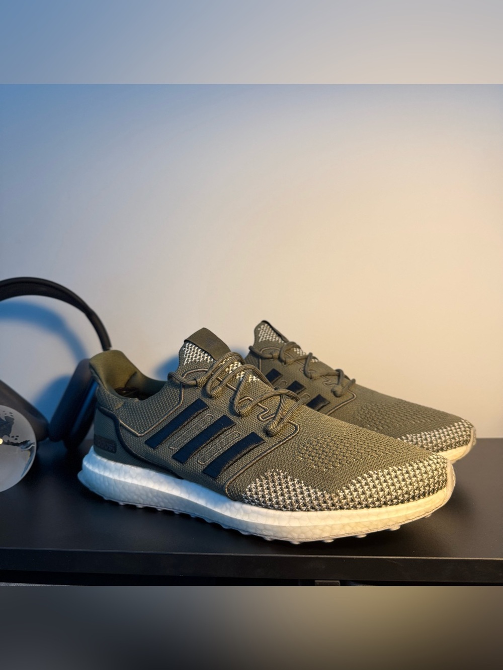 adidas Men’s Olive Green Knit Running Sneakers Climacool Ultraboost
